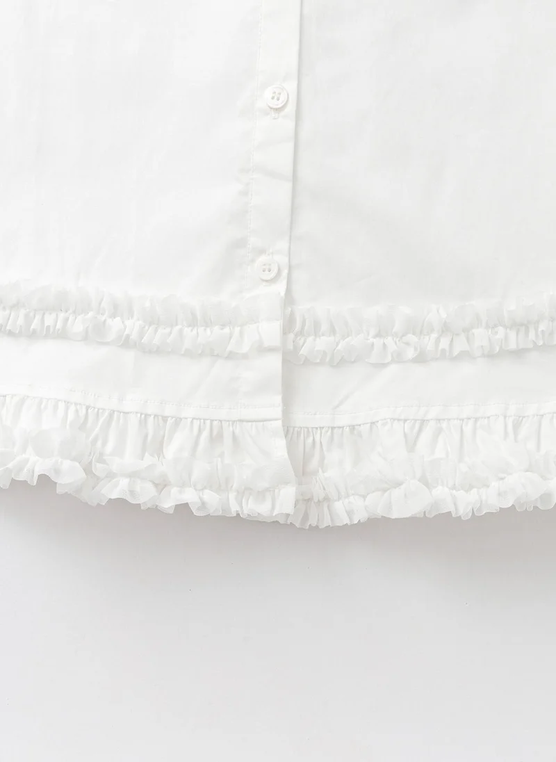 Balabala White Kids Girls Single color long sleeve shirt for Women | Best Price UAE